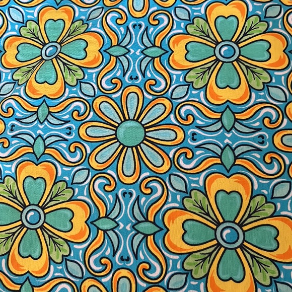 IBKUL Long Sleeve Crew Neck Top Scarlet Print Turquoise S and L - Picture 3 of 8